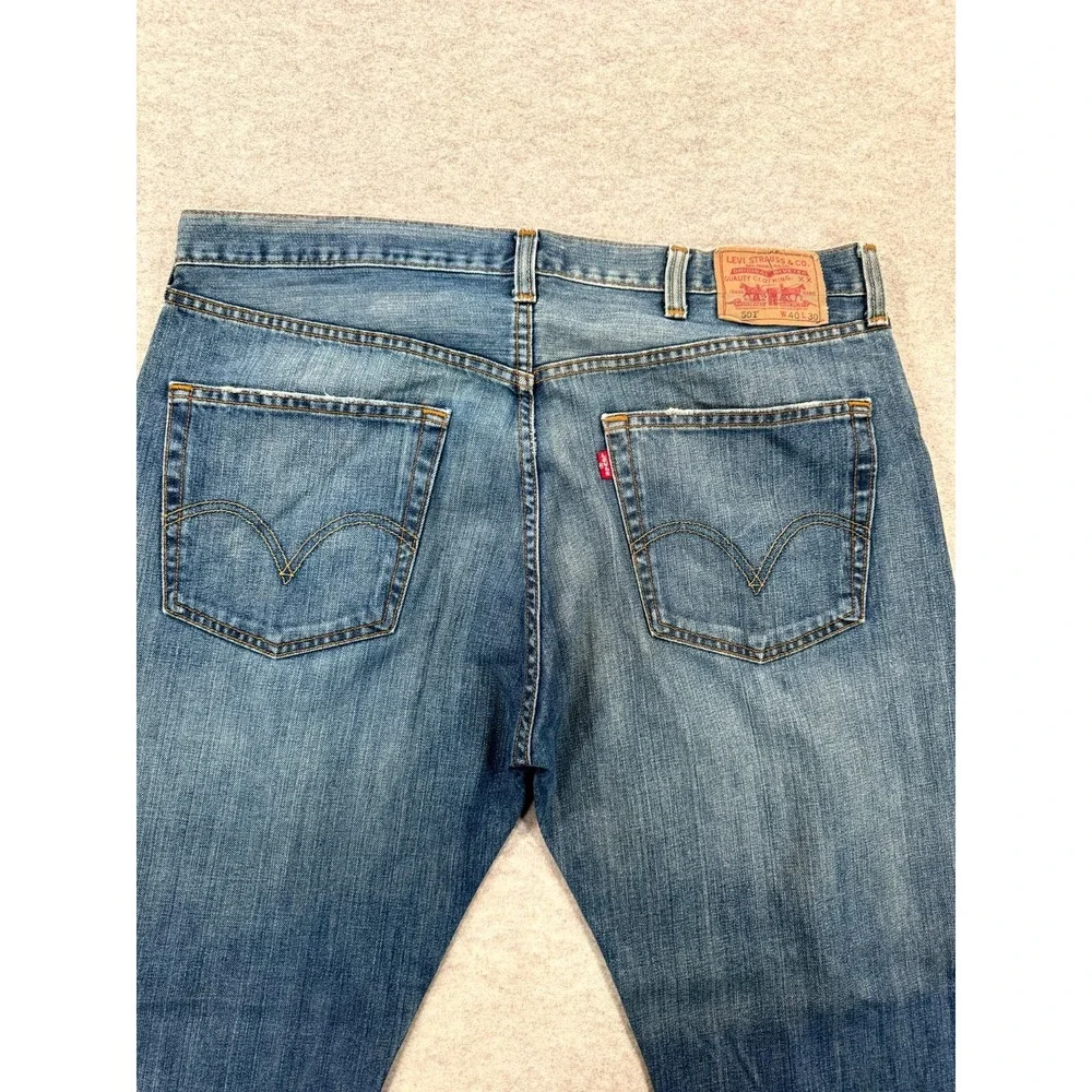 Vintage Levi's 501 Original Jeans Mens 40x30 Blue Denim Straight Leg Button Fly